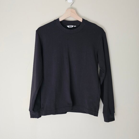 Uniqlo AIRism Cotton Crew Neck Long Sleeve - 2024 - Black - Sz XXS - Picture 1 of 12